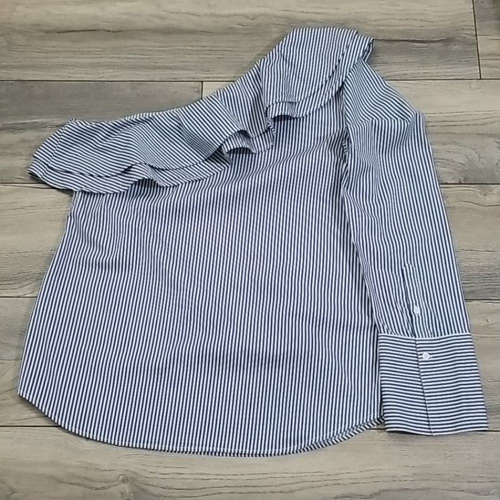 BANANA REPUBLIC's blue off shoulder shirt